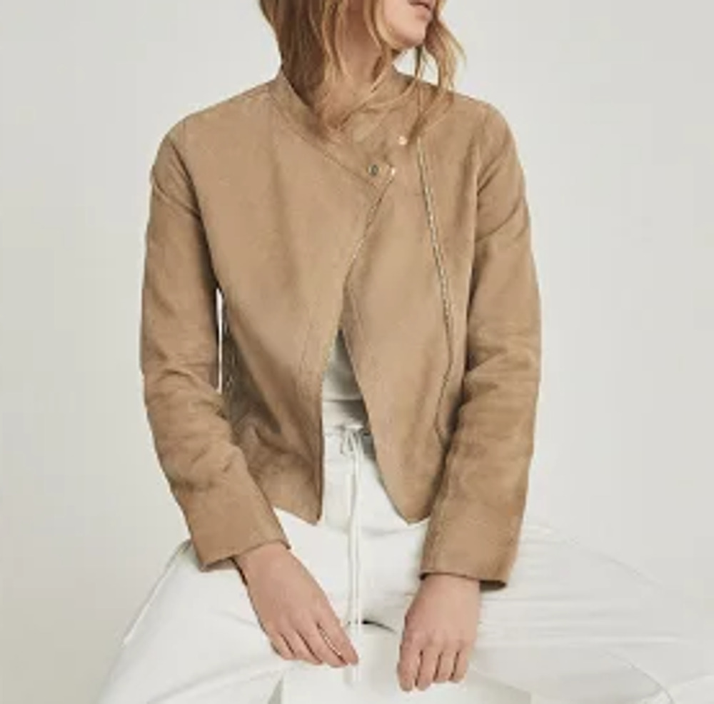Reiss Women's Madeline Suede Biker Jacket 6